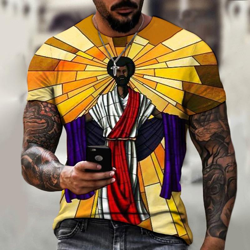 Vintage T Shirt For Men Graffiti Abstraction Short Sleeve Tops Street Hip Hop Men's T-shirts Oversized Tees Shirt Man Clothing