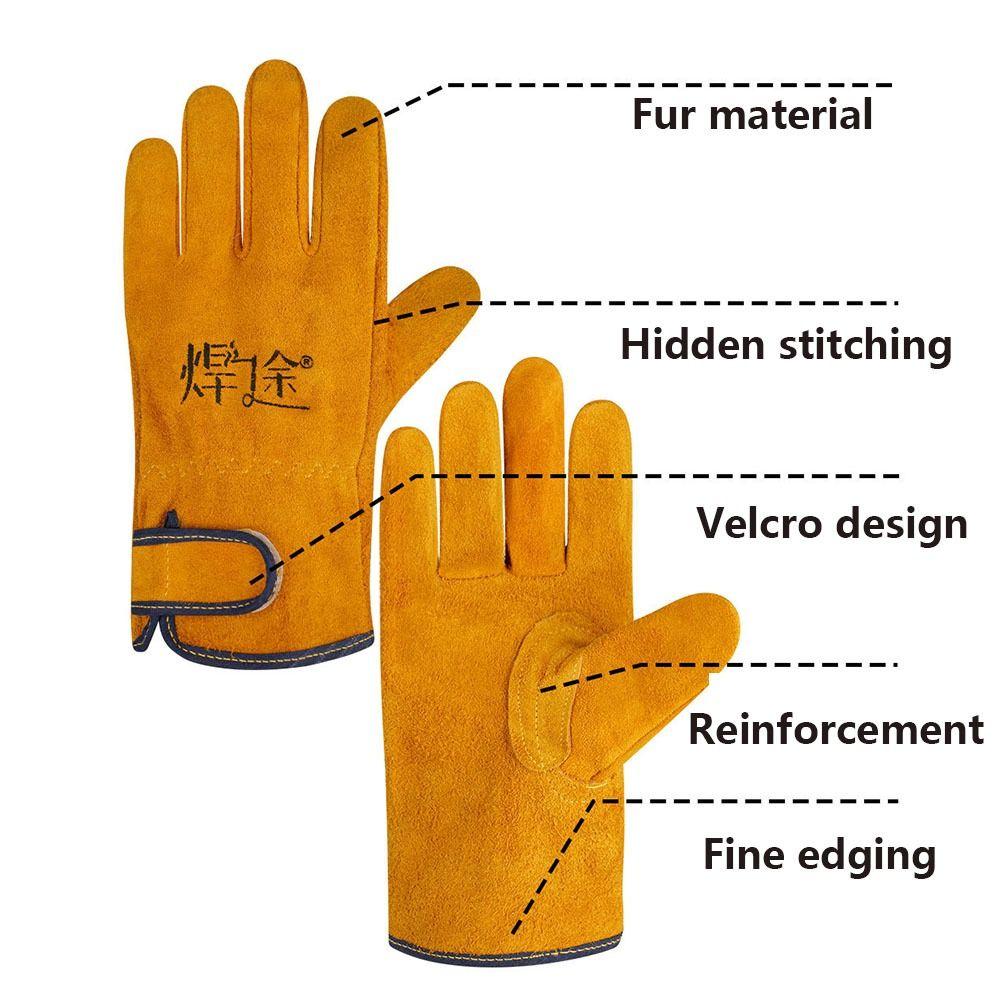 1Pair Breathable Labor Protection Gloves Thickened Welder Gloves Sturdy Work Safety Glove Adult