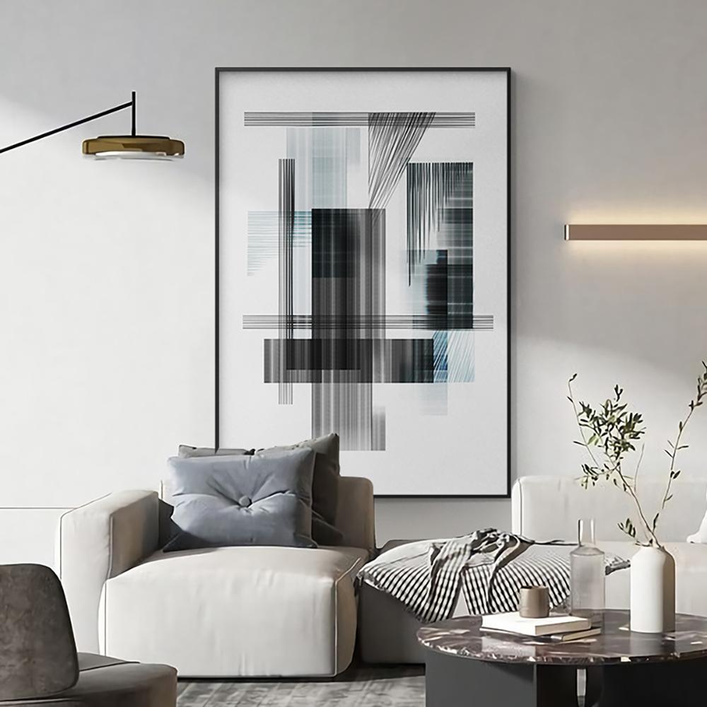 Decor de perete abstract alb-negru Mural în stil nordic minimalist Poster Pictură pe pânză pentru decorarea modernă a pridvorului acasă