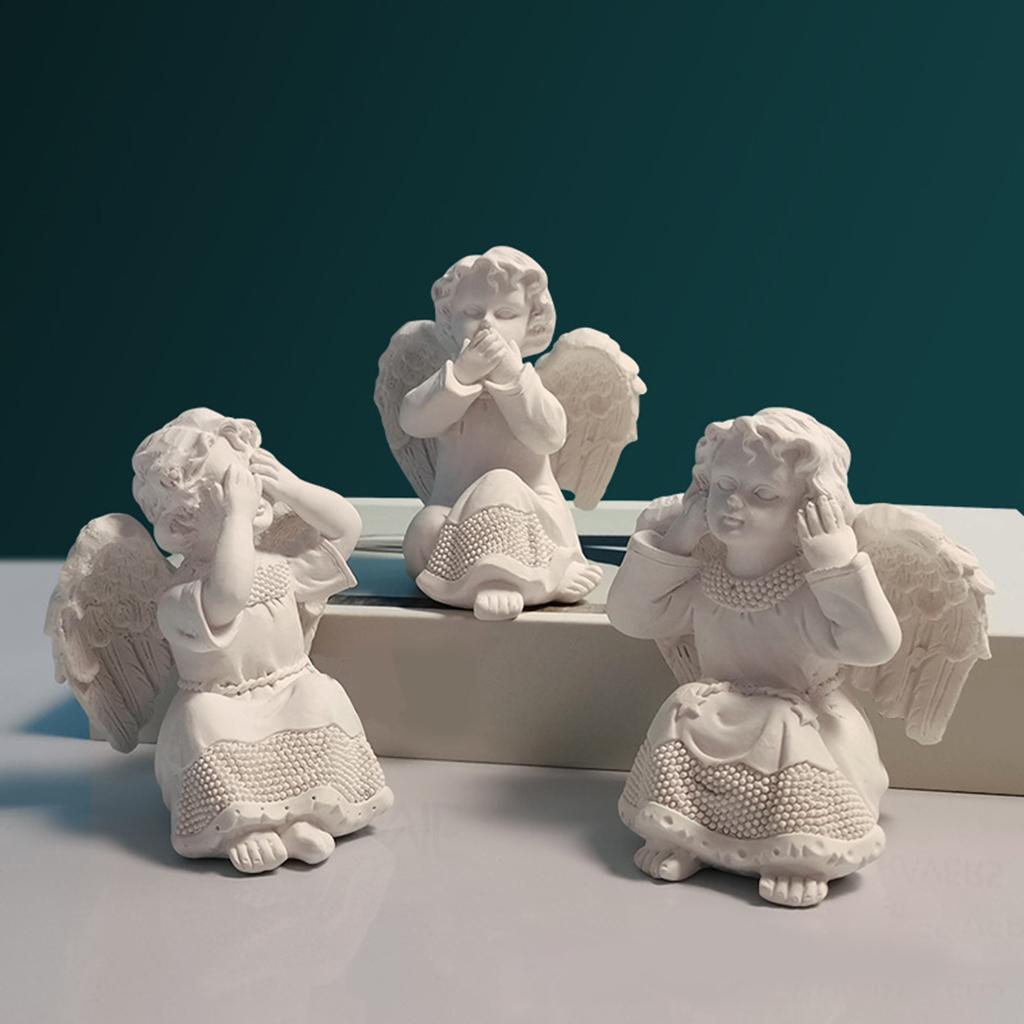 Angel Statue Ornaments Wings Cherub Figurine Fairy Sculpture Collectibles
