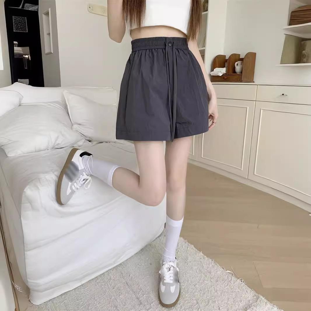 

Женские рабочие шорты с широкими штанинами на лето, тонкие, с высокой талией, свободные брюки А-силуэта, маленькие повседневные прямые брюки три четверти 2XL