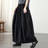 DIMANAF 2026 Sommer Strand Übergröße Langes Kleid Damen Elastischer Bund Locker Lässige Hose Unterteil Schwarz