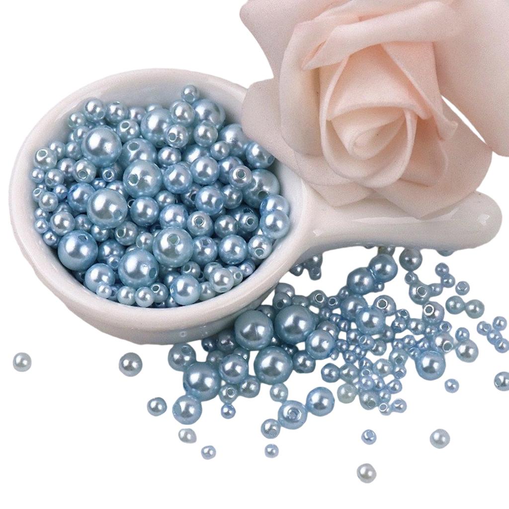 Imitationsperlen für Bastelarbeiten, 150 Stück, 3 mm–8 mm, aufnähbare Harzperlen mit Löchern für die Schmuckherstellung (Armbänder, Halsketten)