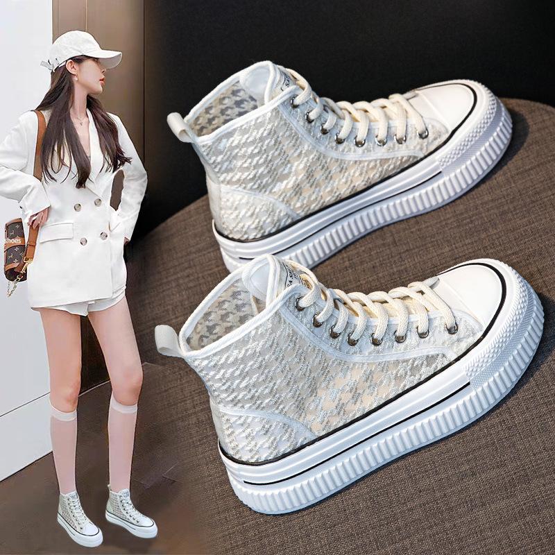 Fashion Summer Breathable Womens Platform Shoes Harajuku Chunky Heel Ladies Spring Shoe Thick Bottom Zipper Street Style Shoes for Women