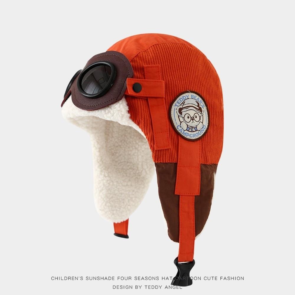 Cute Cartoon Children Pilot Hat Cold Proof Warm Hat New Ear Protection Cap  Winter