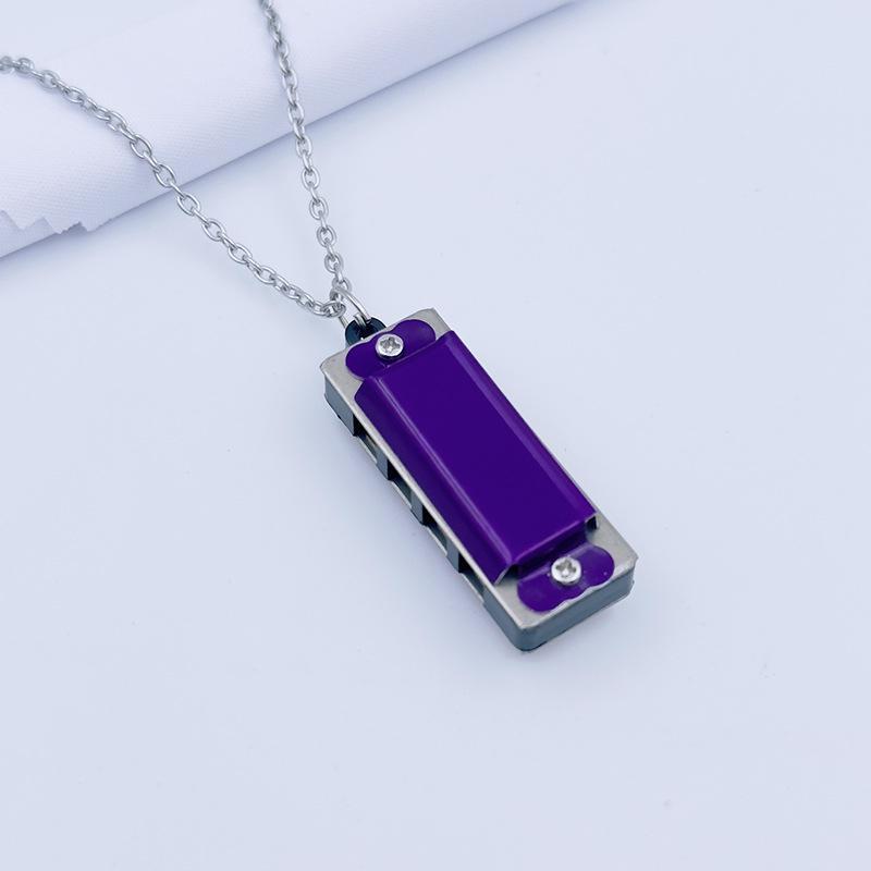 4-Hole 8-Tone Mini Necklace Harmonica - Entry-Level Musical Toy for Kids