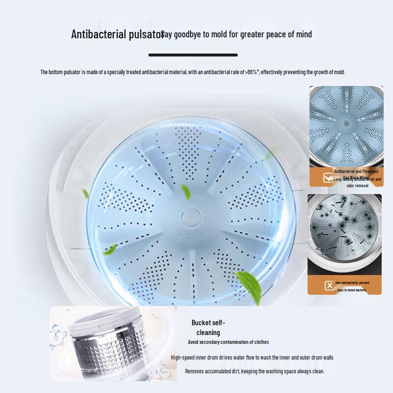 Leader 7kg Fully Automatic Pulsator Washing Machine CN plug (adapter included)