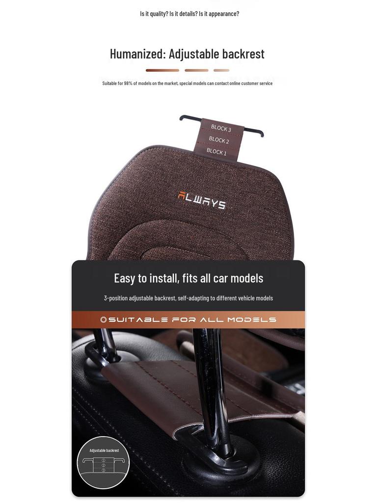 Universelles Vier-Jahreszeiten Leinen Autositzkissen - Atmungsaktiv, Halbumschließende Satteldecke für den Sommer