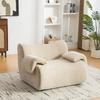 Modular compression sofa, chenille fabric, 30D high-elasticity foam filling. Easy to move, slip-resistant base. Ideal for living room. Light Khaki