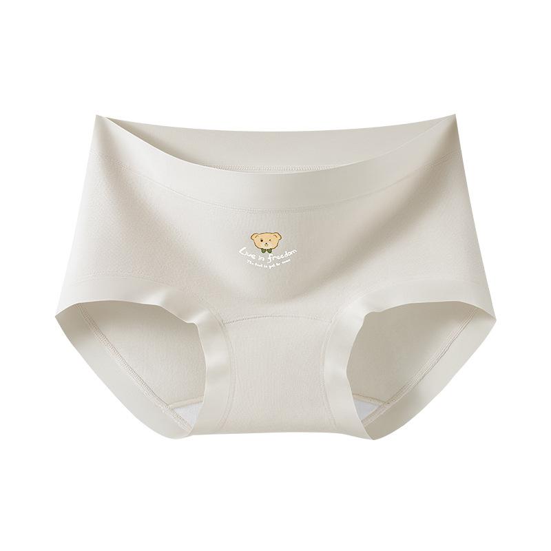 Ladies Spring Bear Cotton Soft Antibacterial Extended Crotch Trackless Underwear