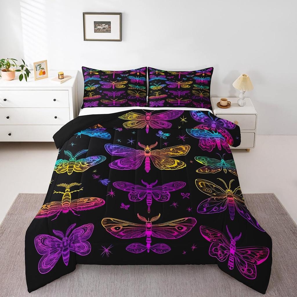 Erosebridal Horse Quilt Twin Size, Farmhouse Western Cowboy Cowgirls Duvet Insert for Kids Boys Girls Teens, Cartoon Kawaii Horse Bedding Se