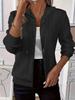 2025 Women's Solid Color Knit Zipper Hooded Sweatshirt Jacket, Autumn/Winter Collection