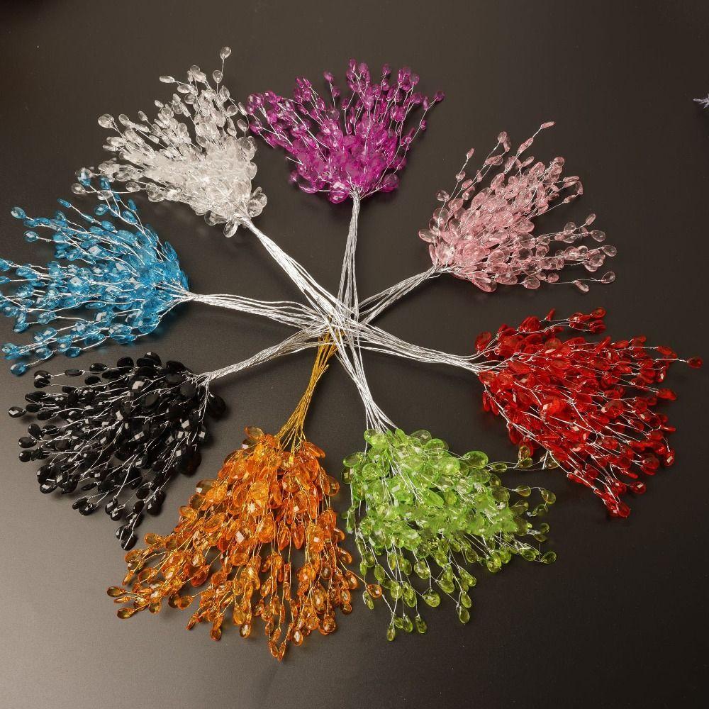 50PCS Craft Decoration Crystal Bud Branches Wedding Party Crystal Flower  Water Drop