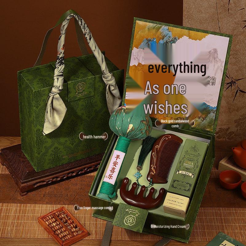 Elegant Wooden Comb Gift Set: Premium Mother's Day or Birthday Surprise for Mom, Mother-in-Law, and Elders