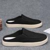 Men's Summer Breathable Slip-On Office Slippers Odor-Resistant Cloth Canvas Lazy Half-Slip Shoes