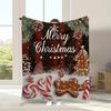 1pc Red Marry Christmas Blanket Candy Snowflake Printed Skin-Friendly Soft Blanket  New for Home Bedroom Christmas Decor