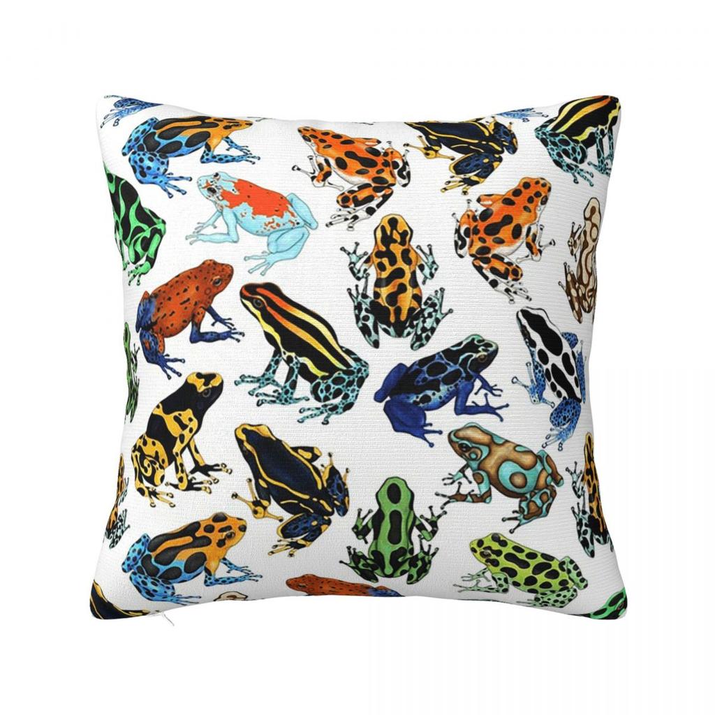 Seamless Pattern With Asian Tree Frogs Square Pillowcase Cushion Cover Pillow Case Throw Pillow Cover for Home Sofa Living Room