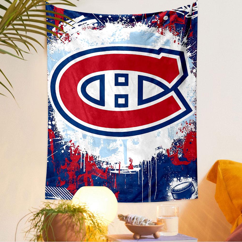 Montreal Canadiens Tapestry Wall Hanging, NHL Hockey Team Logo Poster, Sports Wall Decor for Bedroom Living Room Dorm