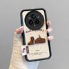 KEYSION Cartoon Cute Plush Embroidery Case for Realme 14 Pro+ 5G with Lanyard Shockproof Phone Cover for OPPO Realme 14 Pro 5G