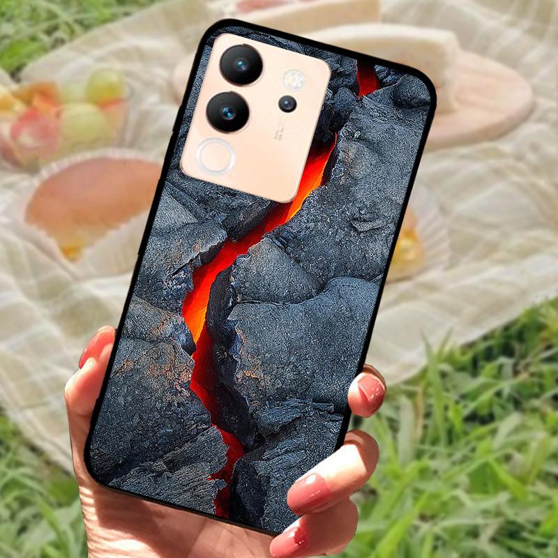 For Vivo V30 Lite Case Cover Silicone Soft Marble Black Bumper Funda Coque for vivo V2314 V30 Lite 5G Full Protective V30Lite