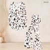 Women Plus Size Printed V Neck Three Quarter Sleeve Flared Top And Flared Pants Two Piece Set