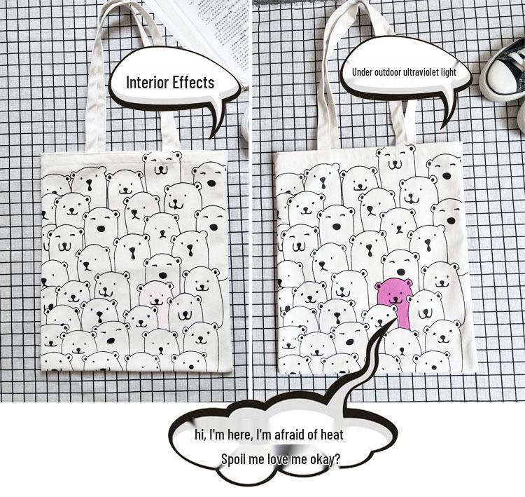 Korejská umělecká plátěná taška - Všestranná, svěží, velkokapacitní taška přes rameno pro studenty