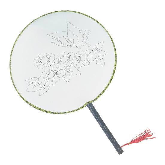 

DIY Painting Round Fan with Wooden Handle Handmade Decorative Fan Chinese Style Unfinished Handheld Fan Crafts Decoration H
