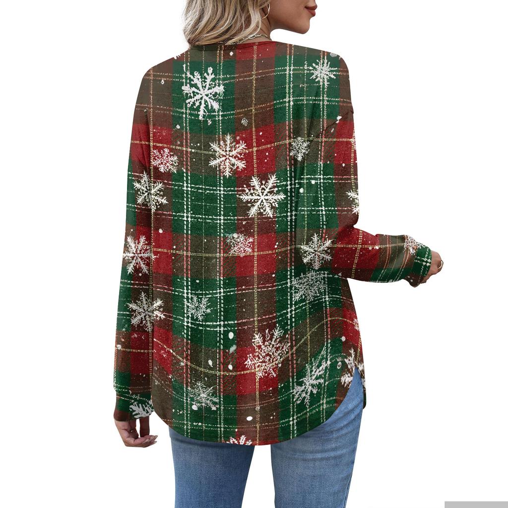 Women's Retro Printed Fashionable Long-sleeved Top