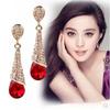 JIOFREE Fashion Rhinestone Crystal Long Clip on Earrings Non Pierced for Women Party Wedding Luxury Fashion No Hole Earrings