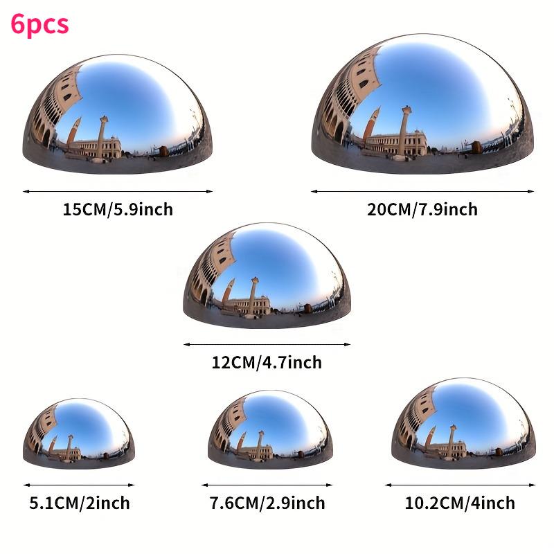 

6pc Stainless Steel Gazing Balls Set Spherical Decor for Garden Living Room Floor-Mounted Stainless Hemisphere Gazing Ball Decor