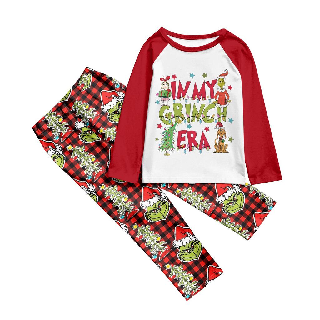 Family Matching Print Sets Pajamas Loungewear Outfits Family Matching Long Sleeve Tops+Pants Set