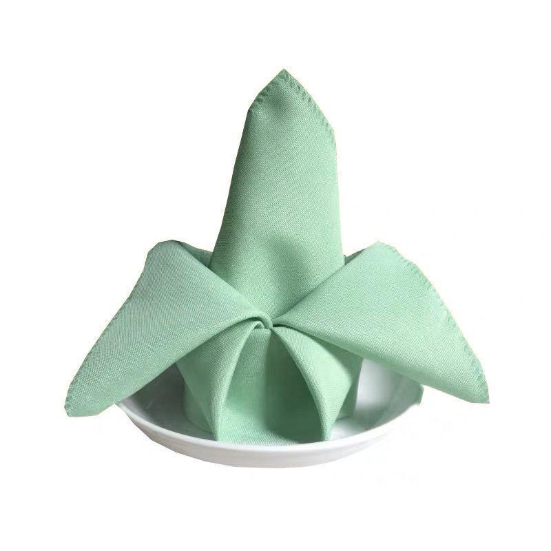 Plain Red Napkin Cloth for Hotels, Cafes, and Western Restaurants - Multipurpose Folded Flower Design