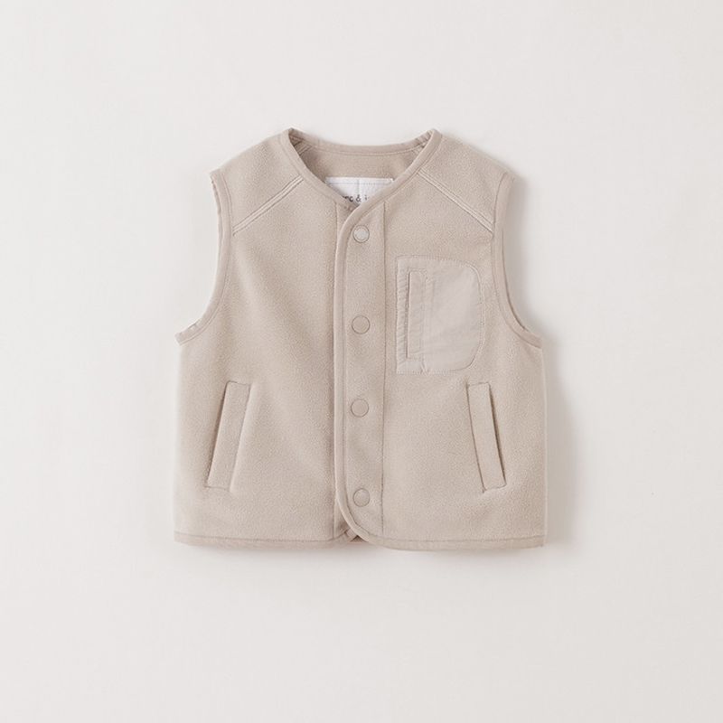[Technology Fever] Mark Jenny Boys and Girls Double-Sided Aoyou Velvet Warm Vest Baby Autumn and Winter New Model 551376 Mikachi 100