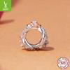 Rose Gold-Plated Rose Diy Bracelet Beads, Romantic High-End S925 Silver Beads Loose Beads