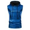 Stamping Print Men's Tank Tops Disco Dancing Hooded Vest Slim Fit Nightclub Bodybuilding Sleeveless Top Men Party Clothes