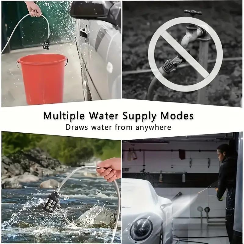 300w Cordless Stainless Steel High Pressure Power Car Wash Handheld Car Wash Gun, Foam Gun Cleaning Tool, Cordless Rechargeable Design for Car Washing