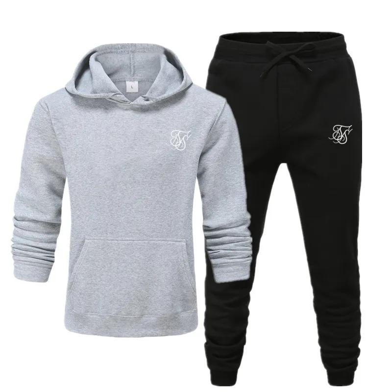 Autumn and winter fleece warm hoodie and sweatpants hooded set