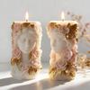 Flower Girl Embossed Cylinder Candle Silicone Mold For Handmade Candle Soap Chocolate Home Decoration and Resin Casting
