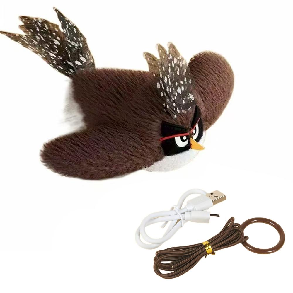 

Подвесная машущая птица воробей игрушка для кошки USB зарядка игрушка-симулятор птицы для питомца развлечение для котенка
