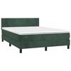 3141188 vidaXL Lit à sommier tapissier et matelas Vert foncé 140x200cm Velours