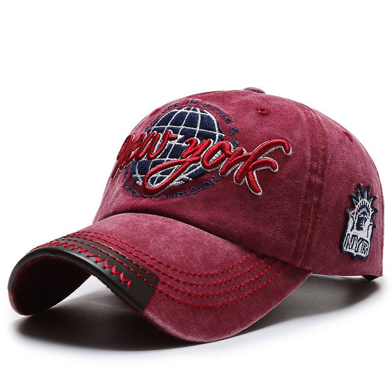 Hat Men's Washed Cloth Baseball Cap Embroidered Cap Joint Outdoor Sun Hat Spring and Autumn Casual Hat
