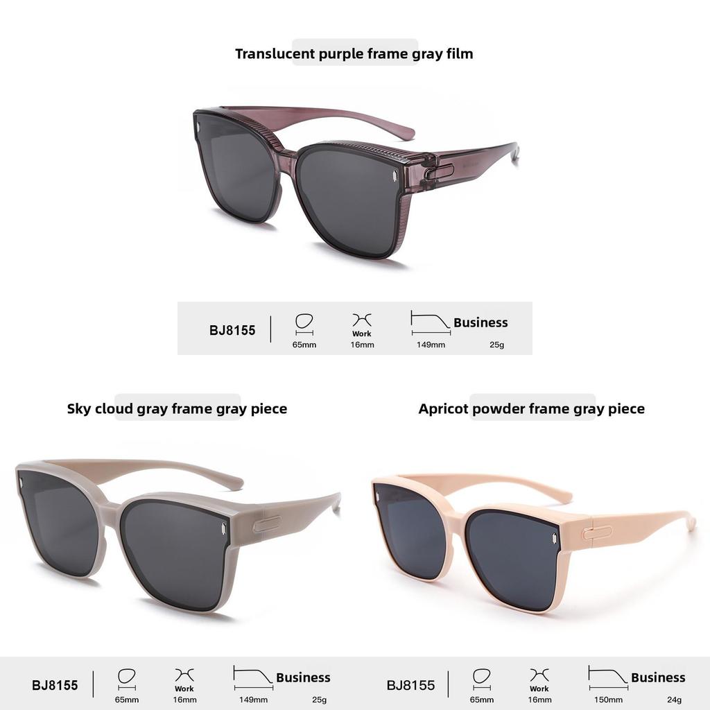 Polarized Tr90 Sunglasses For Men Women Uv400 Light Grey Sun Protection Driving Fashion