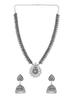 Traditional Silver Oxidised Silver Necklace Jewellery Set for Women