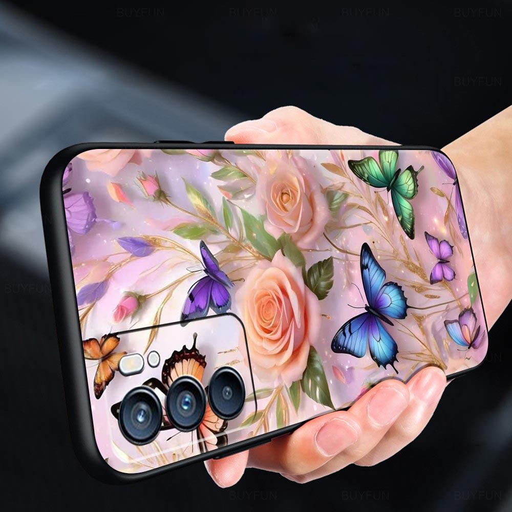 Butterfly Design Phone Case For Oppo A17 A31 A54 A57 A78 A79 A98 Find X5 X6 Reno 6 7 8 10 11 12 13 F Pro 5G Soft TPU Cover Capas