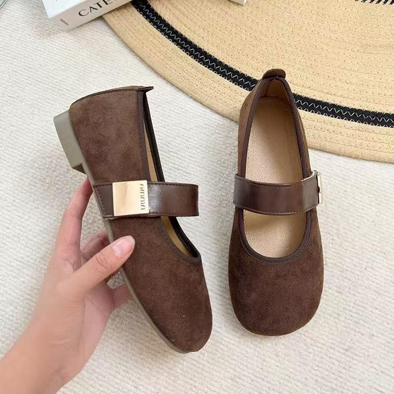

Темпераментные универсальные туфли-лодочки с открытым верхом женские тонкие и легкие универсальные на мягкой подошве на один педаль туфли Doudou 40 коричневый