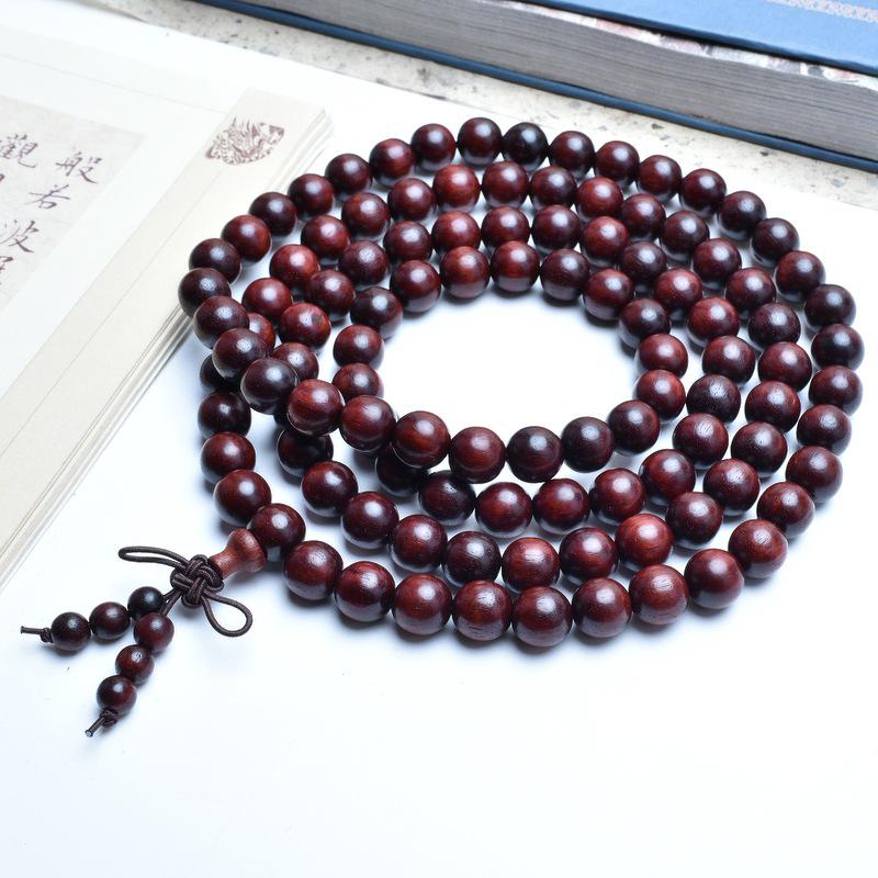 Venus Old Material Small-Leaf Red Sandalwood Prayer Beads Chain - High Oil Density, Unisex, New Chinese Style Decoration Gift