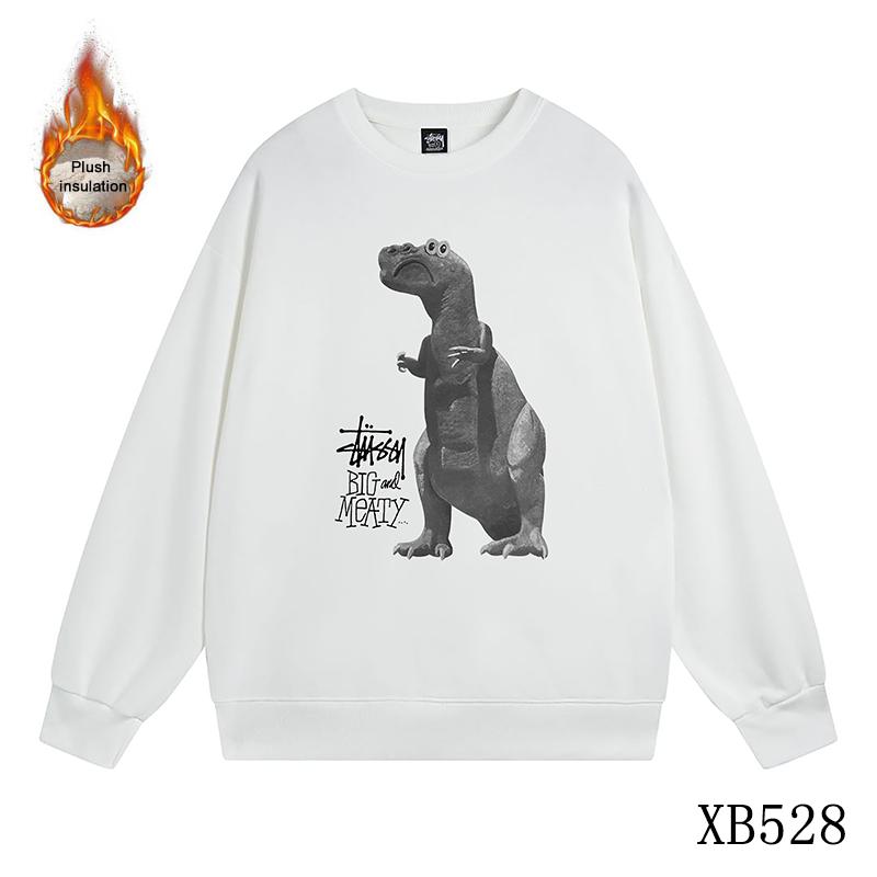 

Stussy 2023 Autumn and Winter Loose High Quality Cotton Thickened and Plush Stussy Dinosaur Print Round Neck Sweater