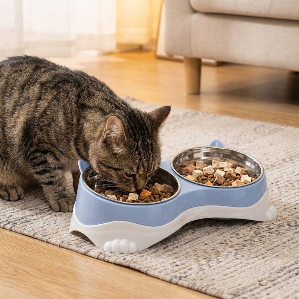 Anti-spill Stainless Steel Pet Bowl Non-Skid Pet Feeding Bowl Cat Water Bowl For Dogs and Cats