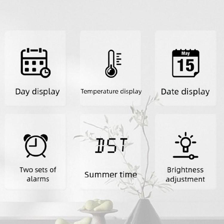 LED Display Clock Travel Sized Kids Room Nightlight Clock Quiet Bedroom Digital Clocks Perfect For Dorms Hotel