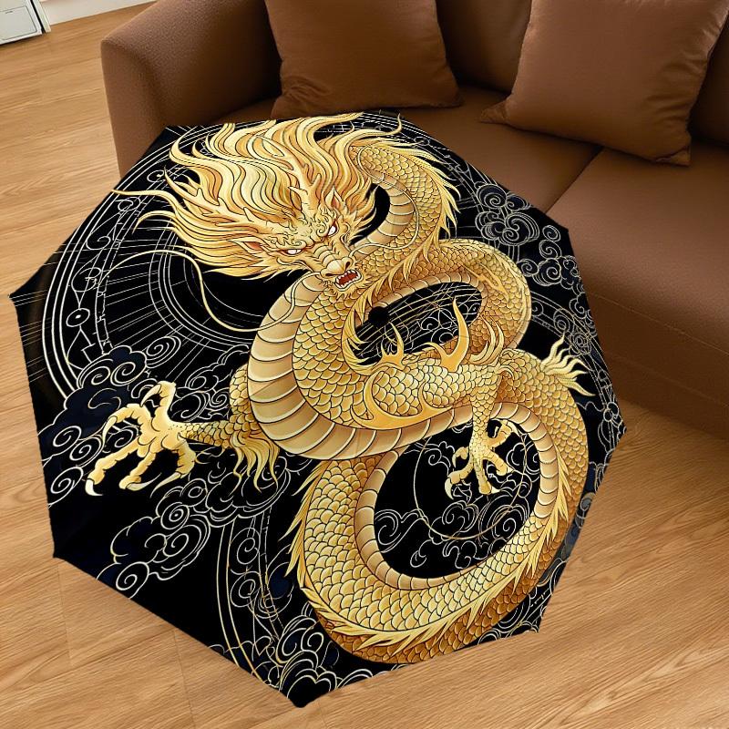 1PC Golden Dragon Umbrella-8-Rib Reinforced Portable Folding Travel Suitable for All Seasons Outdoor Daily Use Is an Ideal Choice -F362